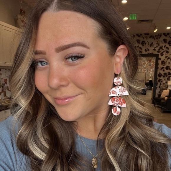 New Plunder "Mo Sweet" Reversible Wooden Earrings (3") - Picture 5 of 6